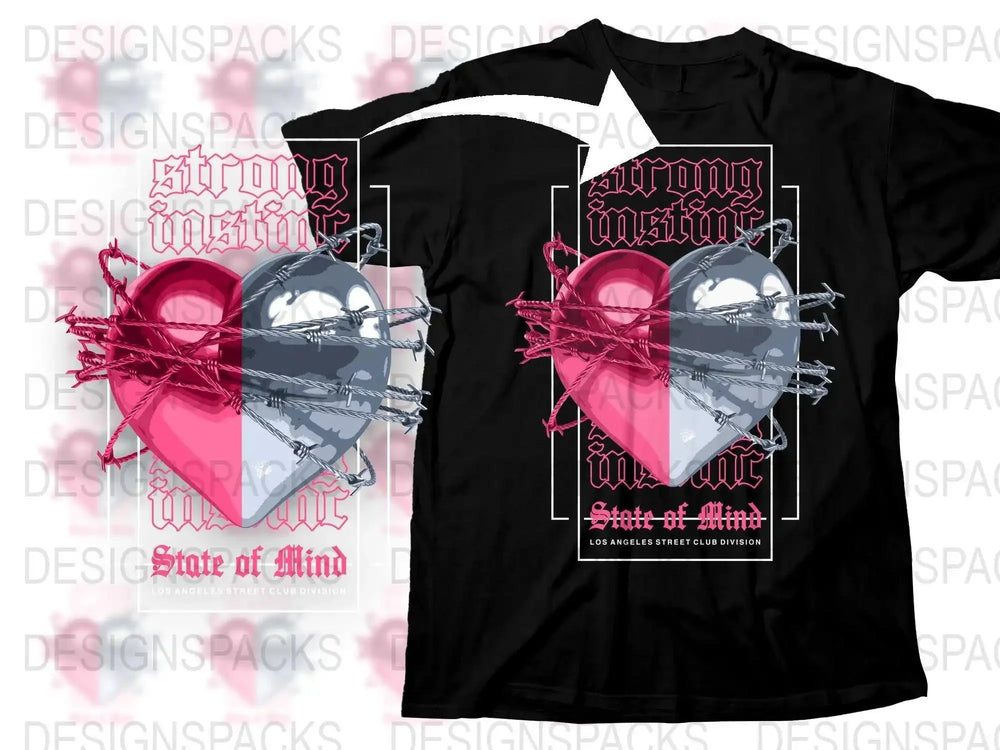 Strong Instinct State of Mind Heart Graphic Png Digital Download