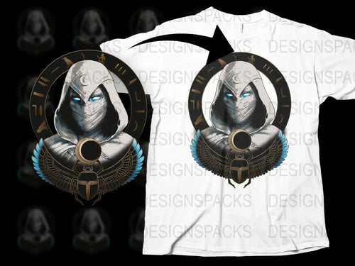 Stunning Moon Knight Arcane Design Png Digital Download