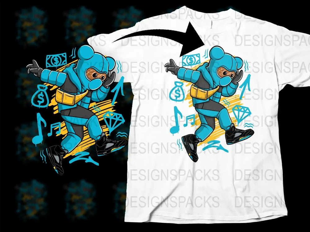 Stylish Bear Hype StreetWear Graphic Png Digital Download