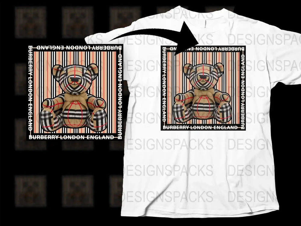 Stylish BrandLondon England Teddy Bear Theme Png Digital Download