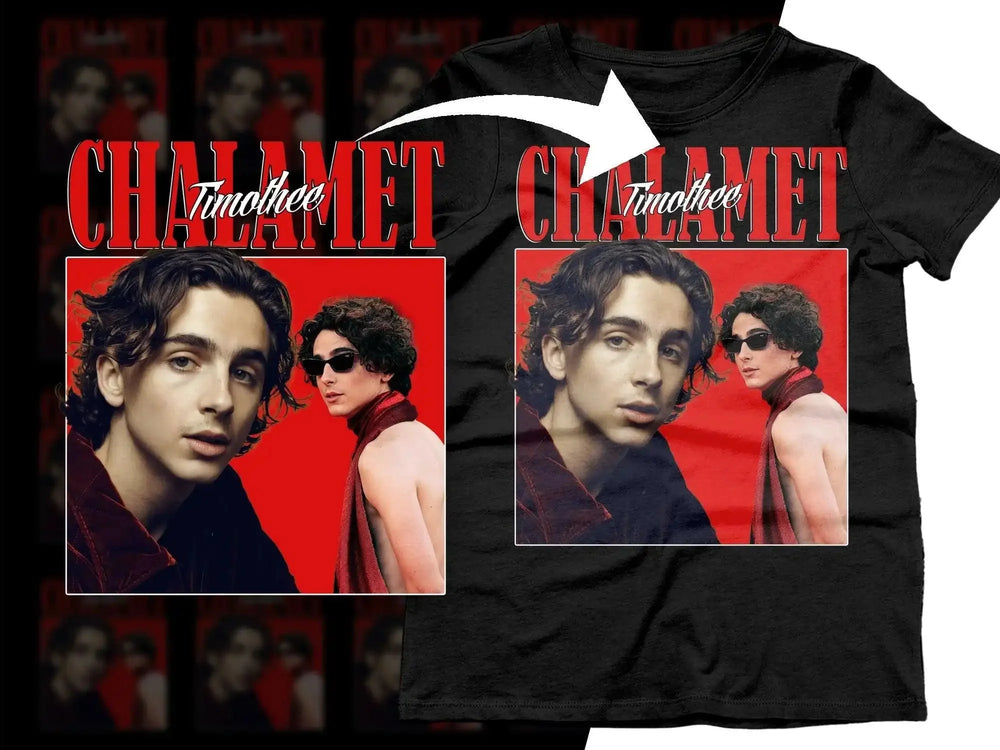 Stylish CHALAMET Red Png Digital Download