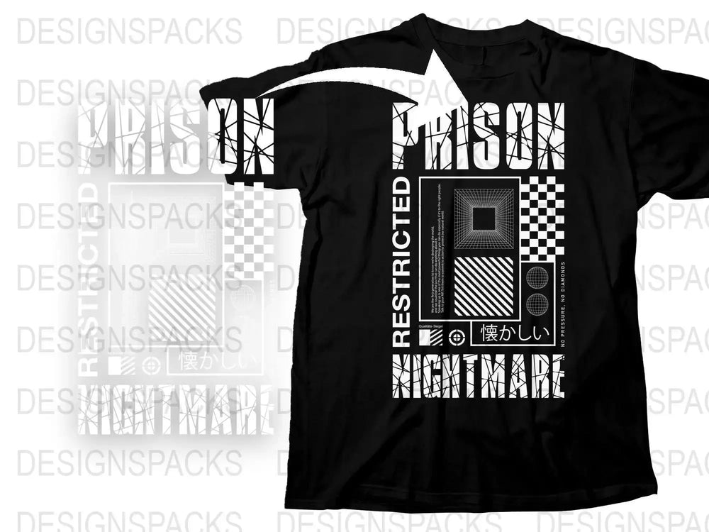 Stylish Design Prison Restricted Nightmare Png Digital Download