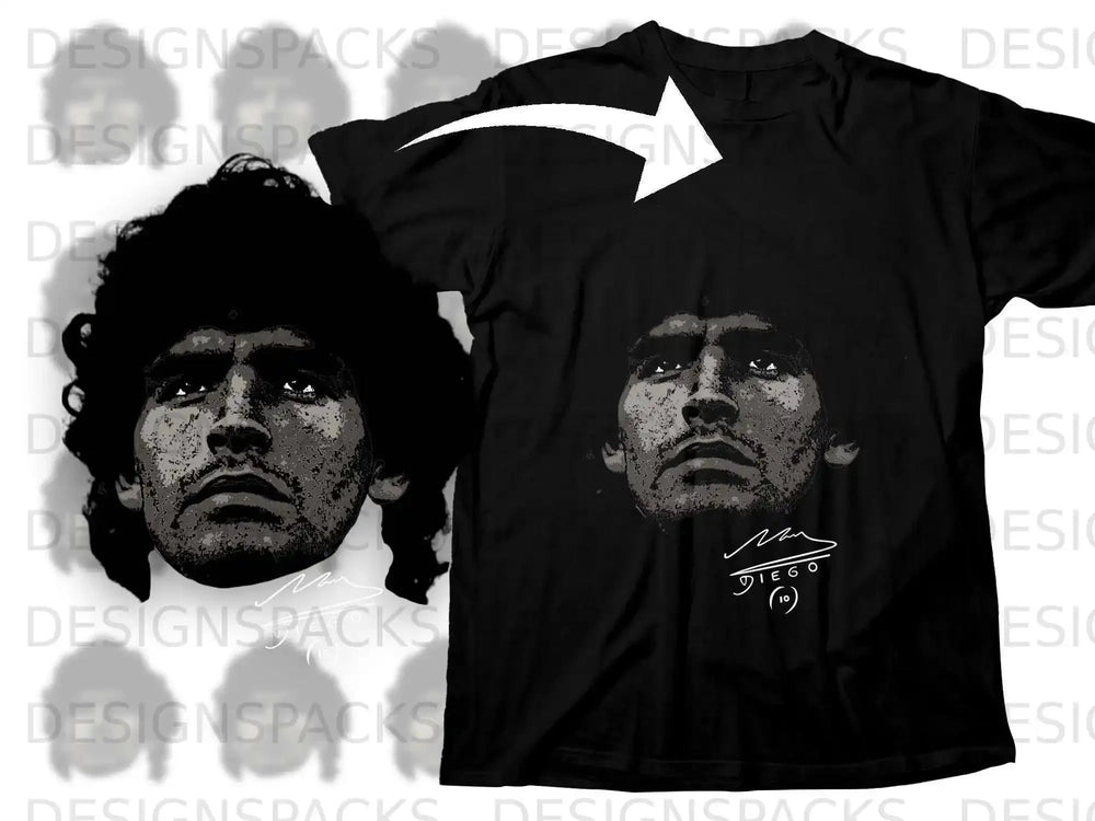 Iconic Diego Maradona Graphic Tee Shirt Design