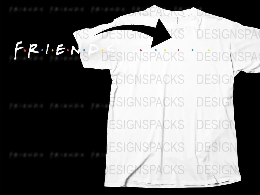 Stylish Friends TV Show Logo Graphic Fan Png Digital Download