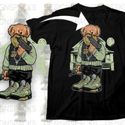 Stylish Graphic Bear with Gun Illustration Png Digital Download