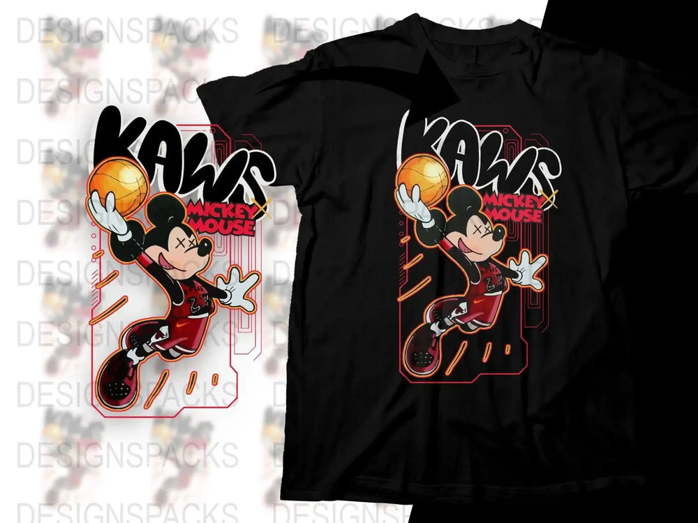 Stylish KAW Mickey Mouse Slam Dunk Graphic Png Digital Download