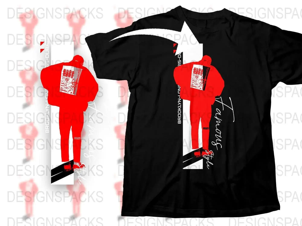 Stylish Red Artistic Graphic Design Png Digital Download