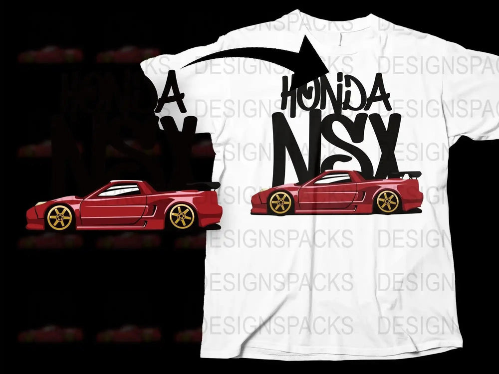 Stylish Red Honda NSX Png Digital Download