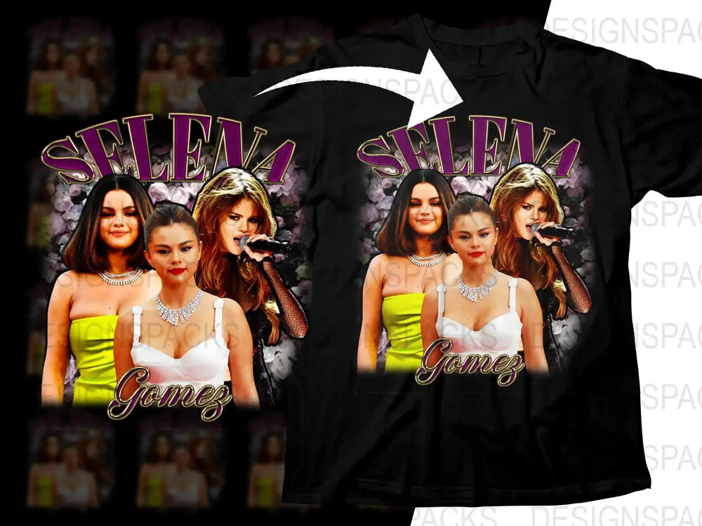 Stylish Selena Gomez Graphic Print Png Digital Download