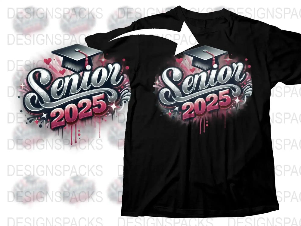 Stylish Senior 2025 Graduation Cap Design Png Digital Download