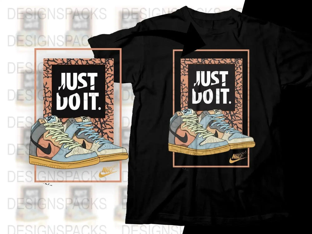 Stylish Sneaker Graphic Just Do It Sport Brand Png Digital Download