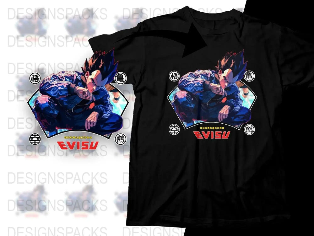 Stylish Street wear Brand Graphic Vegeta Design Anime Png Digital Download