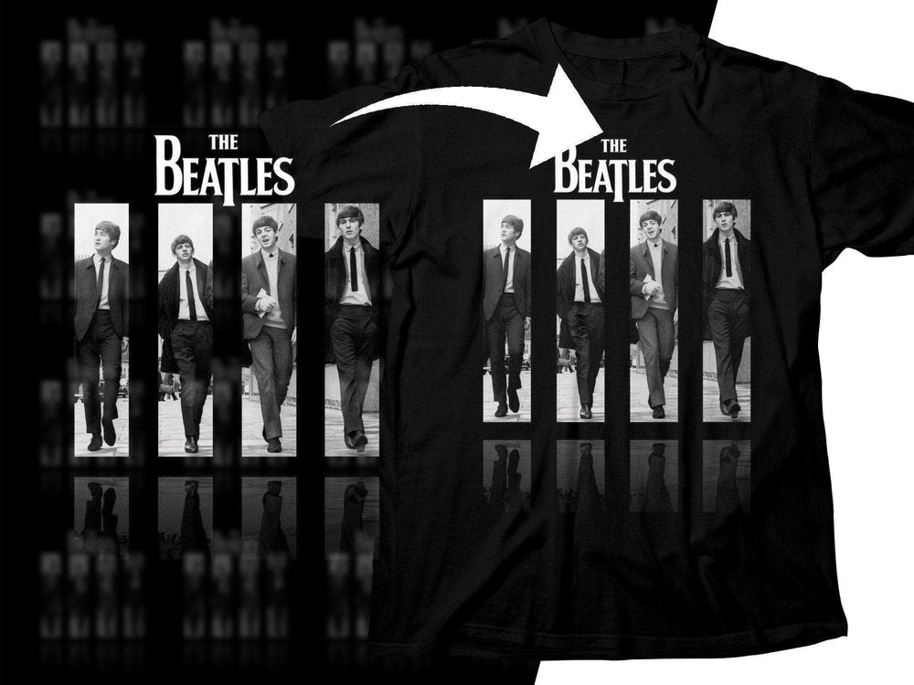 Stylish The Beatles Design Band Members Walking Png Halftone Digital Download