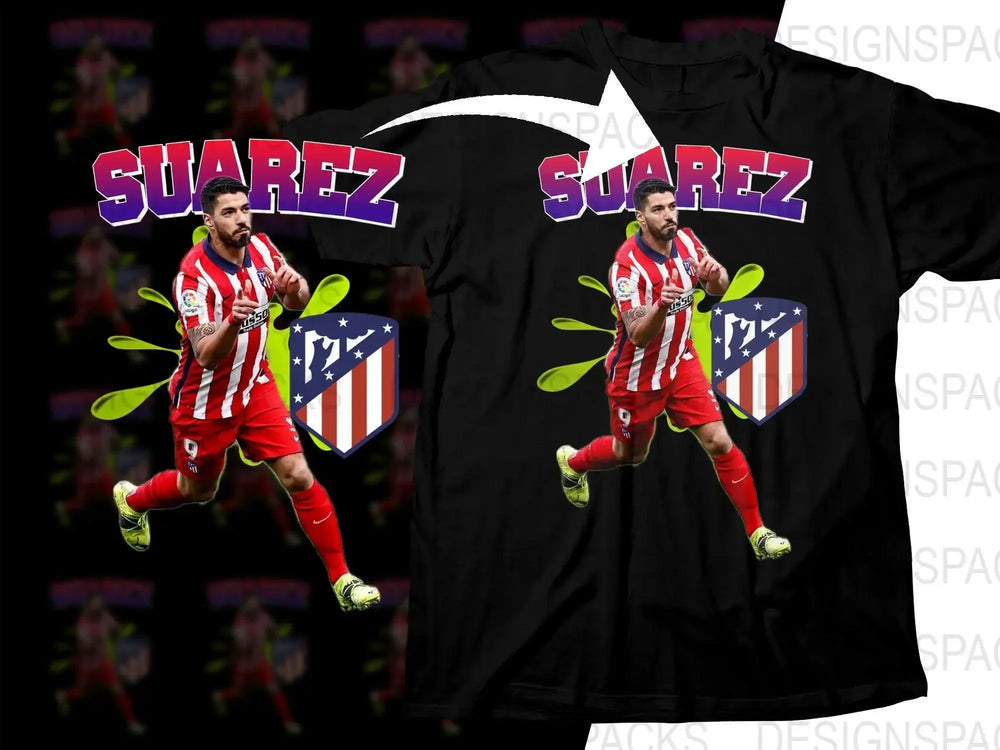 Suarez Atletico Madrid Graphic Soccer Png Digital Download