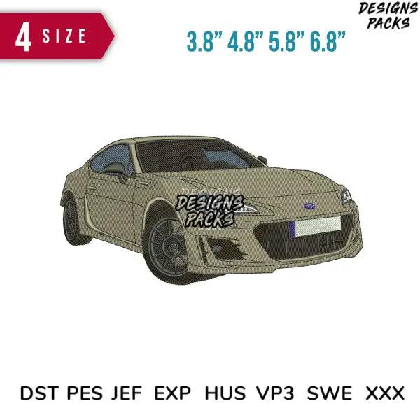 Subaru Brz Beige Embroidery Design  3.8" 4.8" 5.8" 6.8"