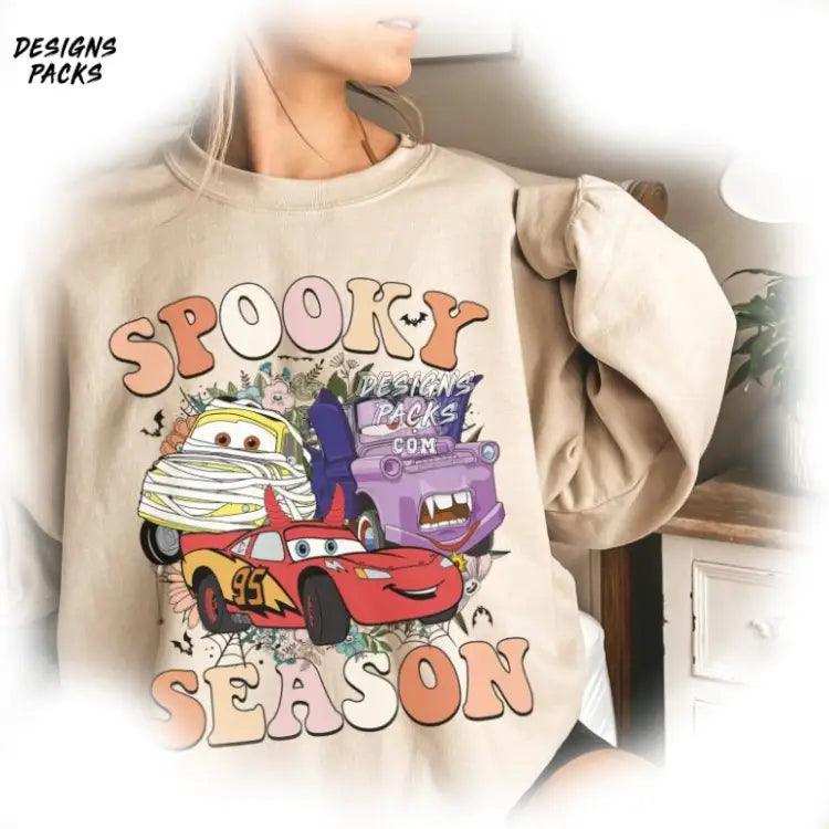 Sublimation Design Halloween Cartoon Cars Spooky Season Png