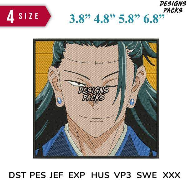 Anime character embroidery design in 4 sizes, DST PES JEF formats, print-ready for DTG or DTF