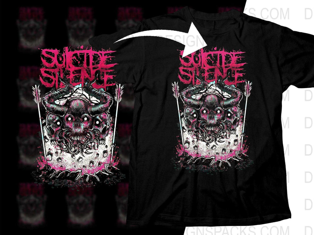 Suicide Silence Artistic Skull Design Png Halftone Digital Download