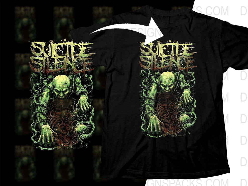 Suicide Silence Eerie Artistic Design With Horror Theme Rock Png Halftone Digital Download