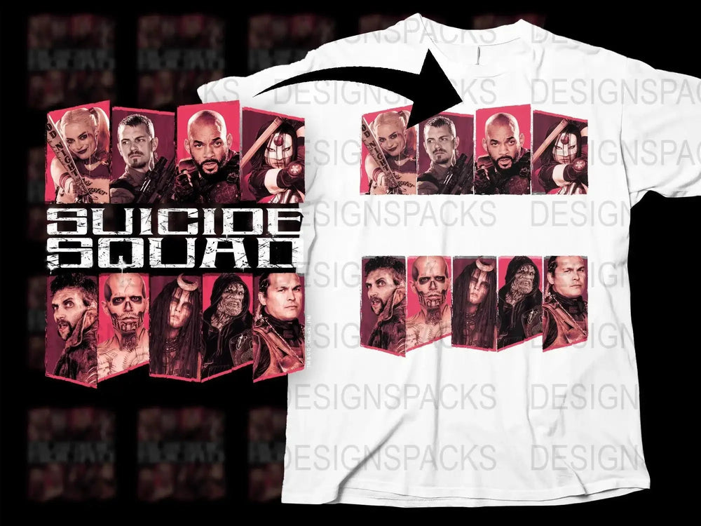 Suicide Squad Characters Graphic Png Digital Download