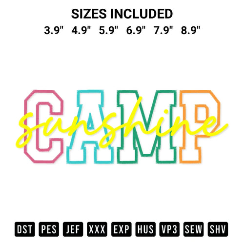 Summer Camp Embroidery Design