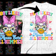 Daisy Duck wearing sunglasses, text "Most Likely Wear Mouse Ears All Summer".