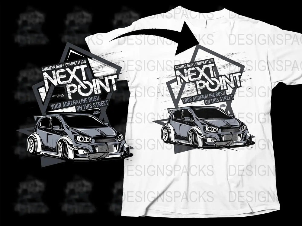 Summer Drift Competition Your Adrenaline Rush Png Digital Download