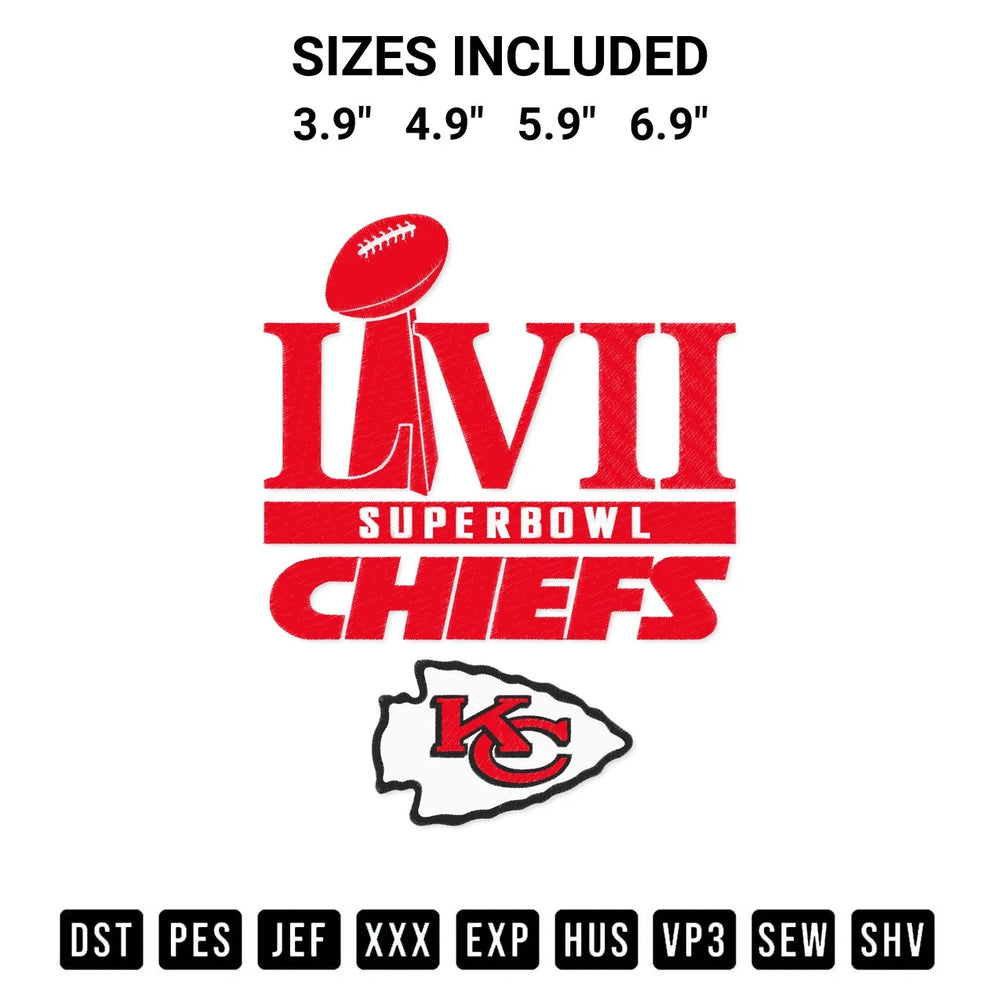 Super Bowl Lvii Chiefs 2023 Kansas City Chiefs American Football Embroidery Design