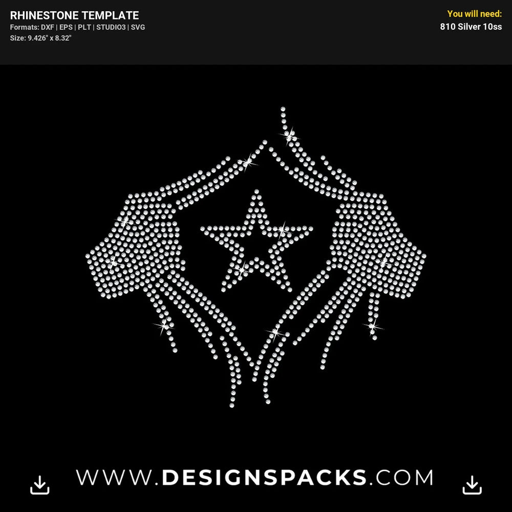Super Hero Cowboys Football Fan Rhinestone Digital Template