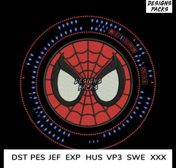 Spider-Man embroidery design in PES, DST, JEF formats for machine embroidery, print-ready digital download