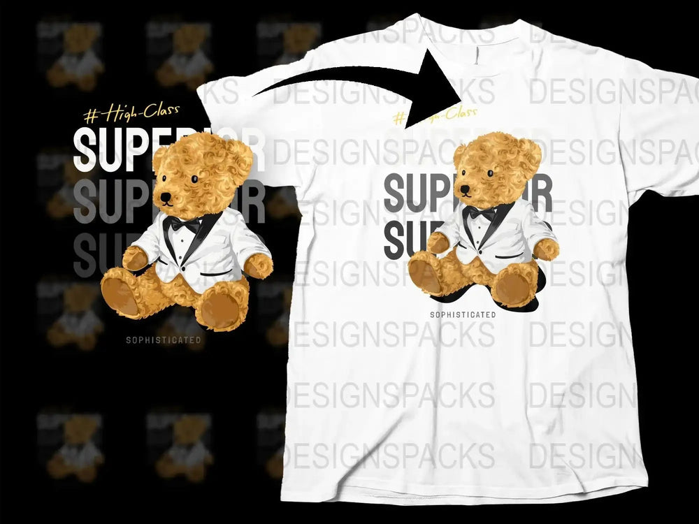 Superior Sophisticated High-Class Teddy Bear Png Digital Download