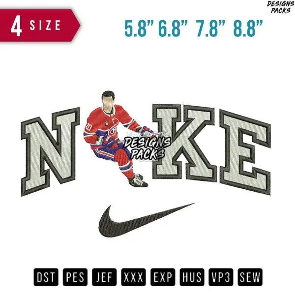 Swoosh 20 hockey Embroidery Design