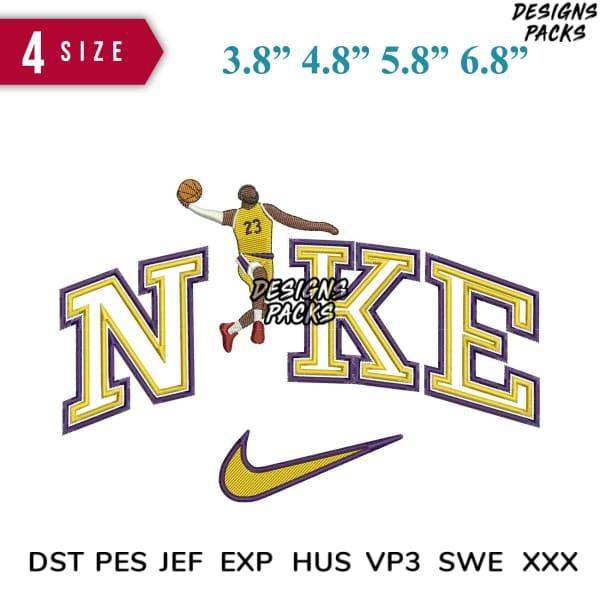 Basketball player embroidery design with Nike logo, 4 sizes, DST PES JEF formats