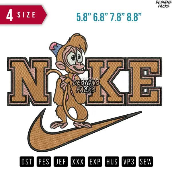 Swoosh Abu monkey Cartoon Embroidery Design