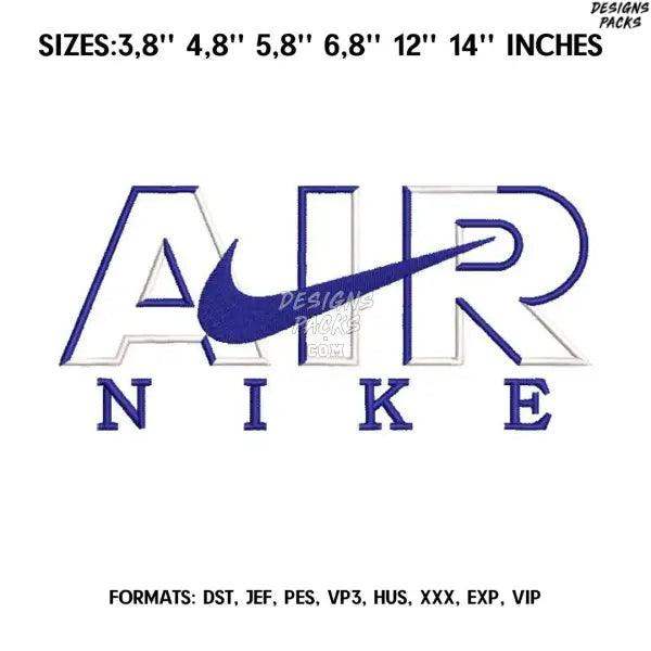 Nike Air Embroidery design file pes. Swoosh letter embroidery design., Brand logo embroidery