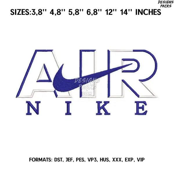 Nike Air Embroidery design file pes. Swoosh letter embroidery design., Brand logo embroidery