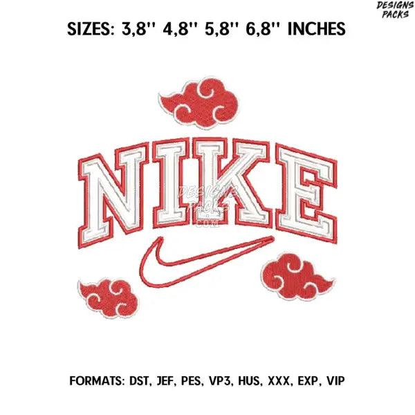 Nike Akatsuki Embroidery design file pes. Anime embroidery design., Naruto embroidery