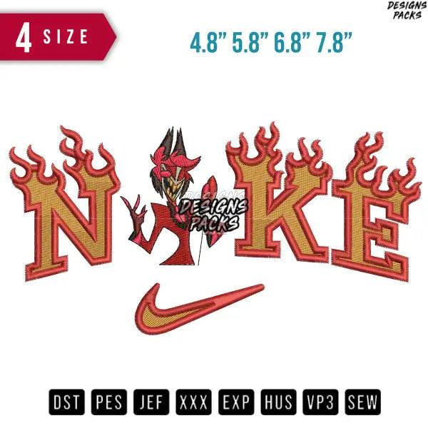 Swoosh Alastor Fire Embroidery Design