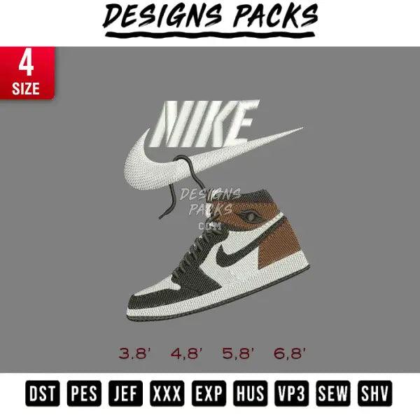 Swoosh and Shoe Embroidery Design 