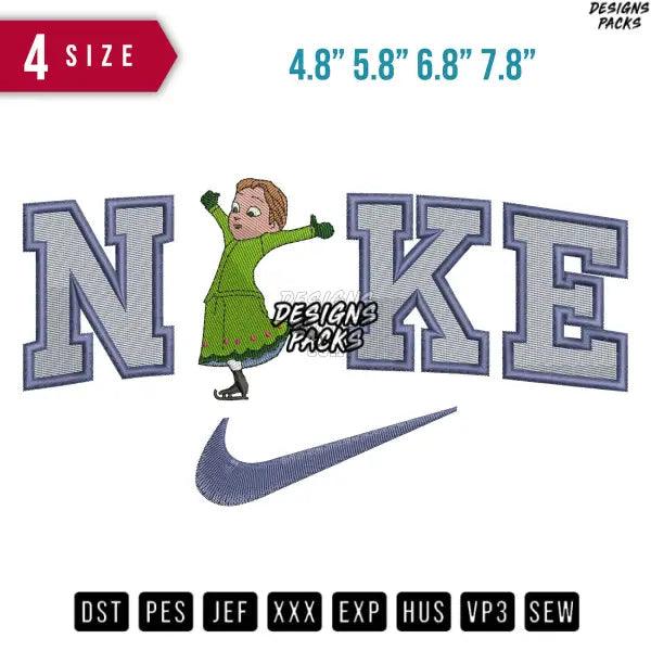 Swoosh Anna Running Cartoon Embroidery Design