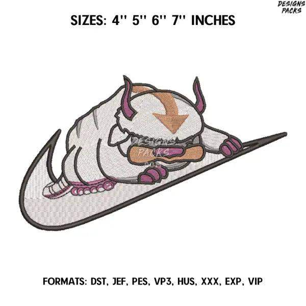 Nike Appa Embroidery Design File, Avatar Anime Embroidery Design,.