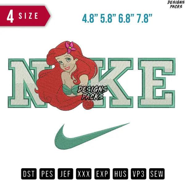 Swoosh Ariel Flower Embroidery Design