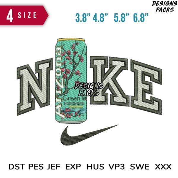 Nike-inspired embroidery design with Bud Light can, 4 sizes, DST PES formats for instant download