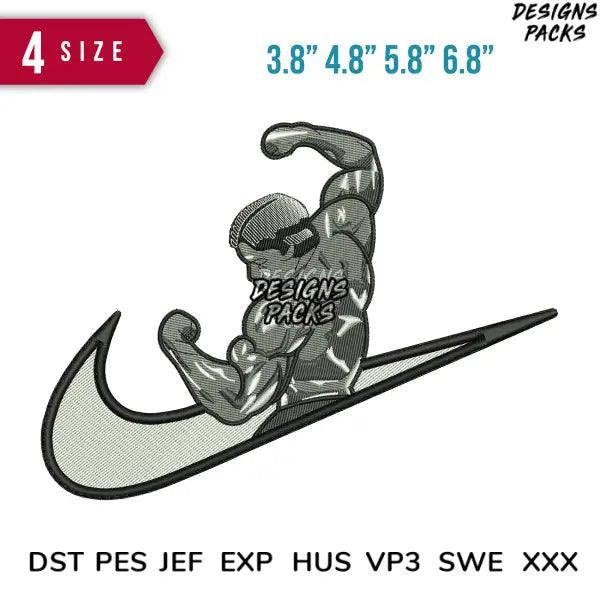 Swoosh Arnold Bw Embroidery Design 3.8" 4.8" 5.8" 6.8"