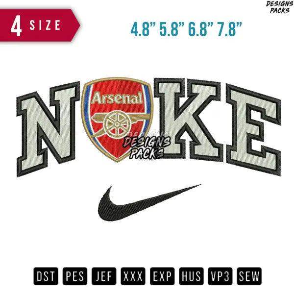 Swoosh Arsenal Soccer Embroidery Design