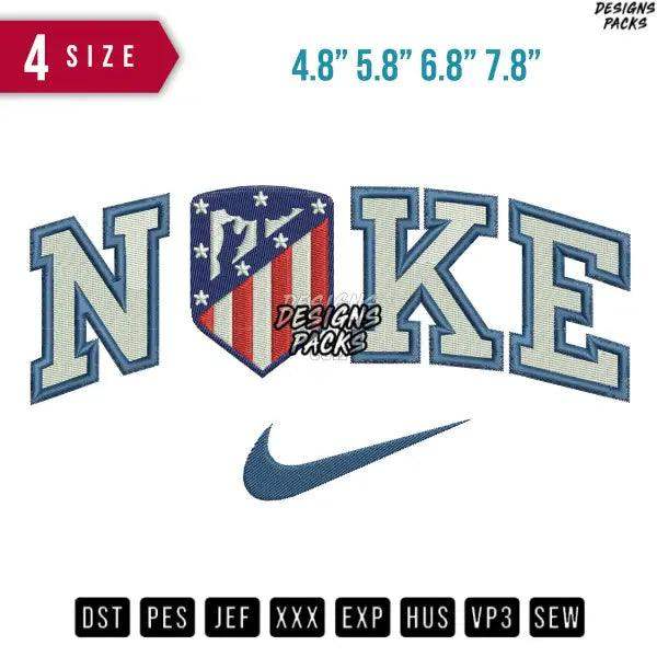 Swoosh Atletico Madrid Soccer Embroidery Design