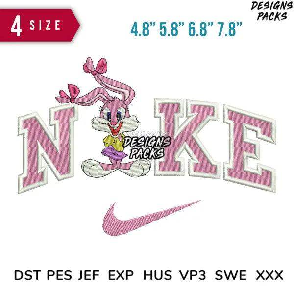 Swoosh Babs Bunny Embroidery Design 4.8" 5.8" 6.8" 7.8"