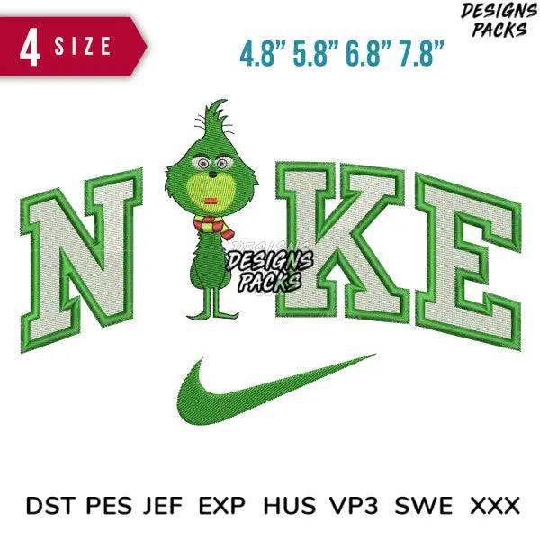 Swoosh baby Grinch Full Embroidery Design 4.8" 5.8" 6.8" 7.8"