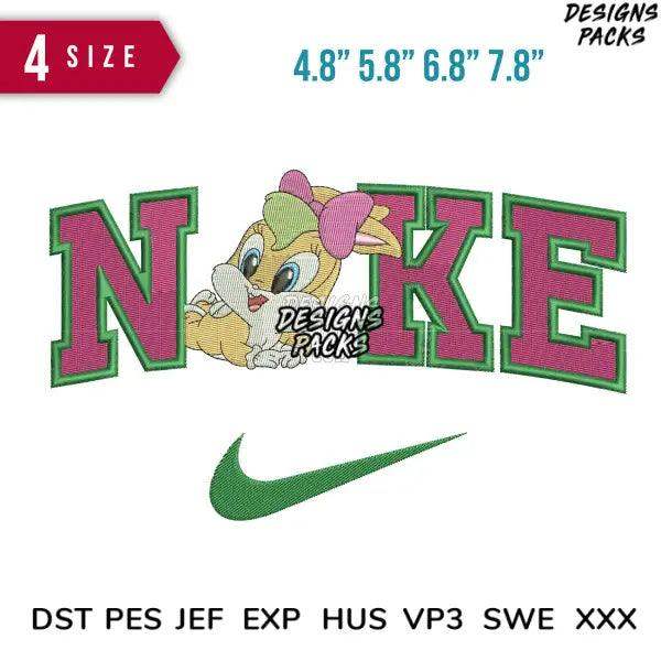Swoosh Baby Lola bunny Embroidery Design  4.8" 5.8" 6.8" 7.8"