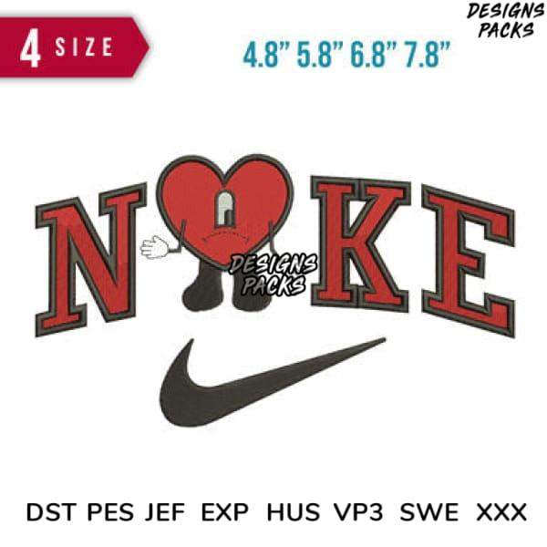 NOKE heart lock embroidery design in 4 sizes, compatible with DST PES JEF formats for instant download